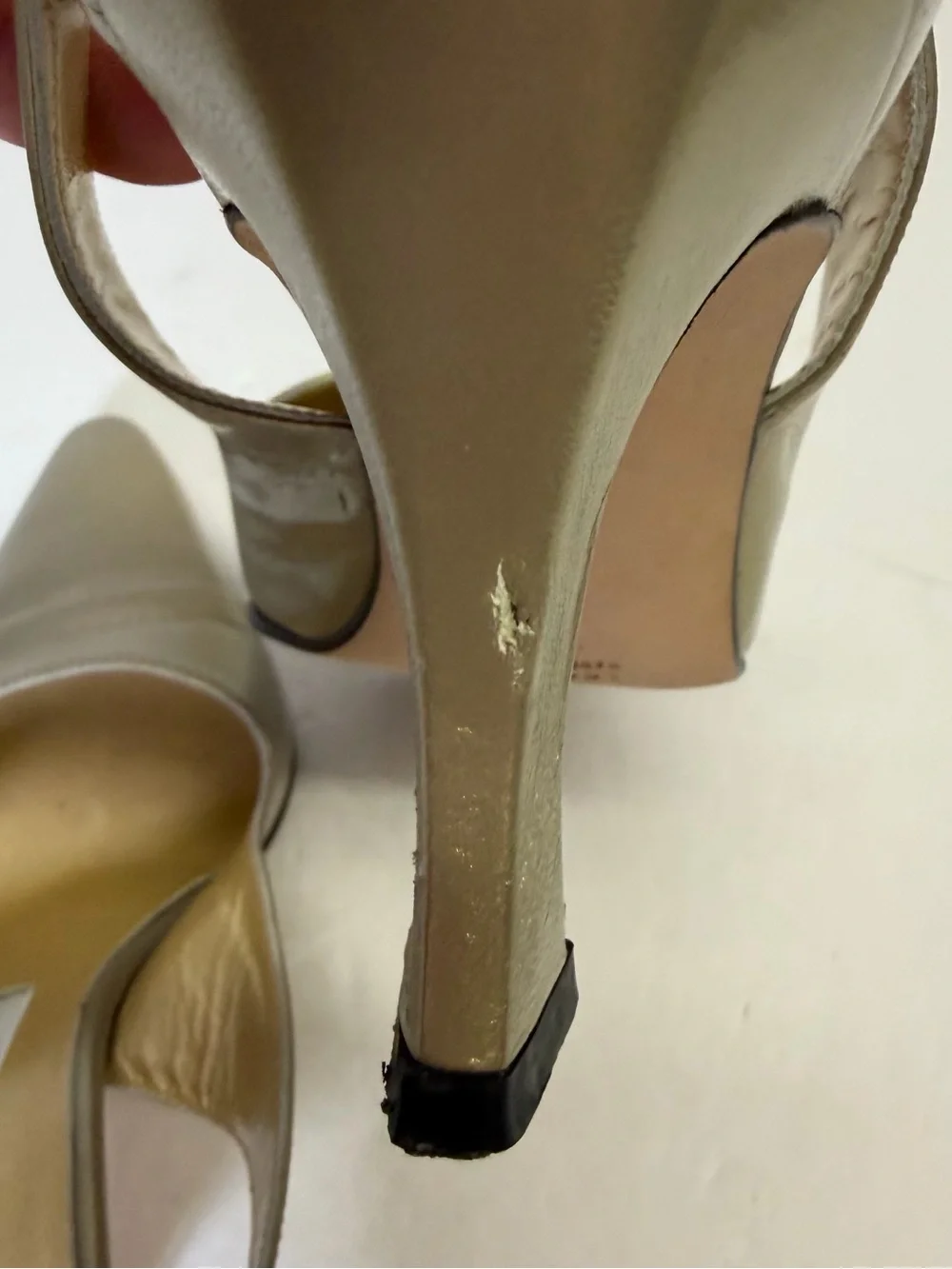 Anne Klein Metallic Gold-Taupe Pointed Slingback Heels size‎ 6